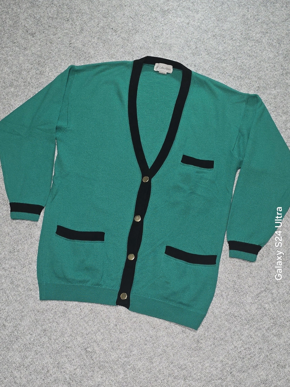 Vintage JH Collectibles Emerald Green Wool Blend Cardigan Sweater (Size M)